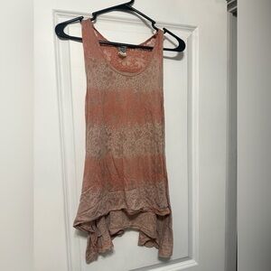 We The Free Lace Sleeveless Tank Top - Pink and Cream